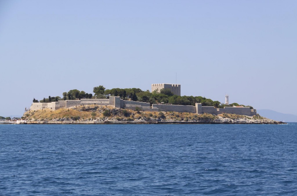 A Well Preserved Genoise Castle Dominates the Guvercin Adasi by the Cruise Liner Port