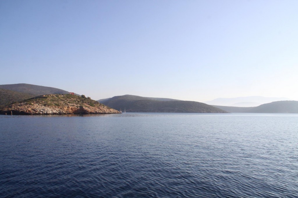 Karaada Island is a Small Turkish  Island in the Ildir Korfezi, North  the of Cesme, a Very Popular Holiday Area for Turkish People