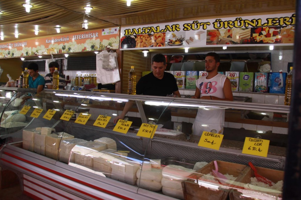 Cheese is a Big Part of the Turkish Breakfast and Many Types are Available here at the Market 