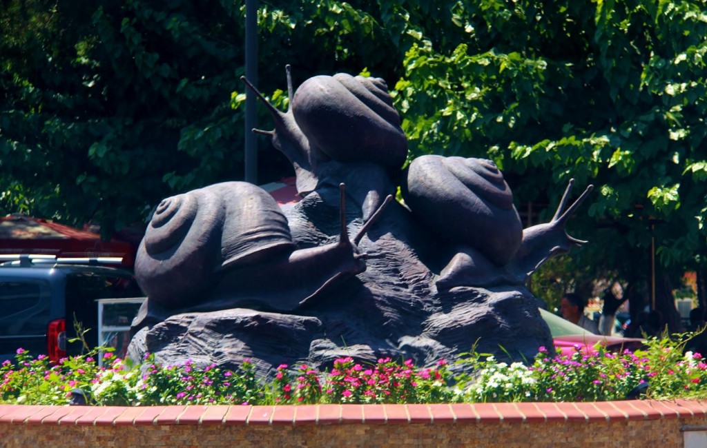 The Bronze Snails at the Centrum Signifies Seferihisar to be a Slow Paced Town