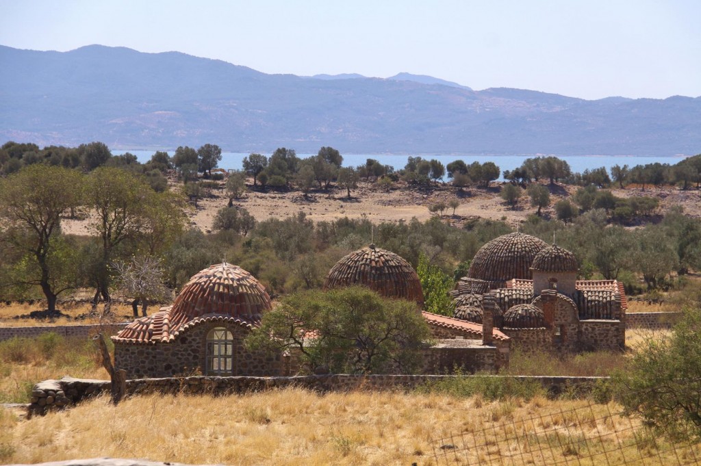 Clusters of Small Dwellings Surround the Monastery Grounds