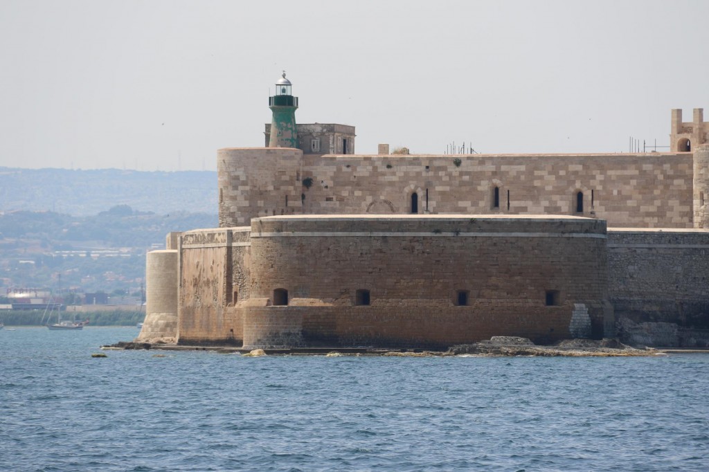 Castello Maniace stands imposing at the entrance to the Grand Harbour of Siracusa 