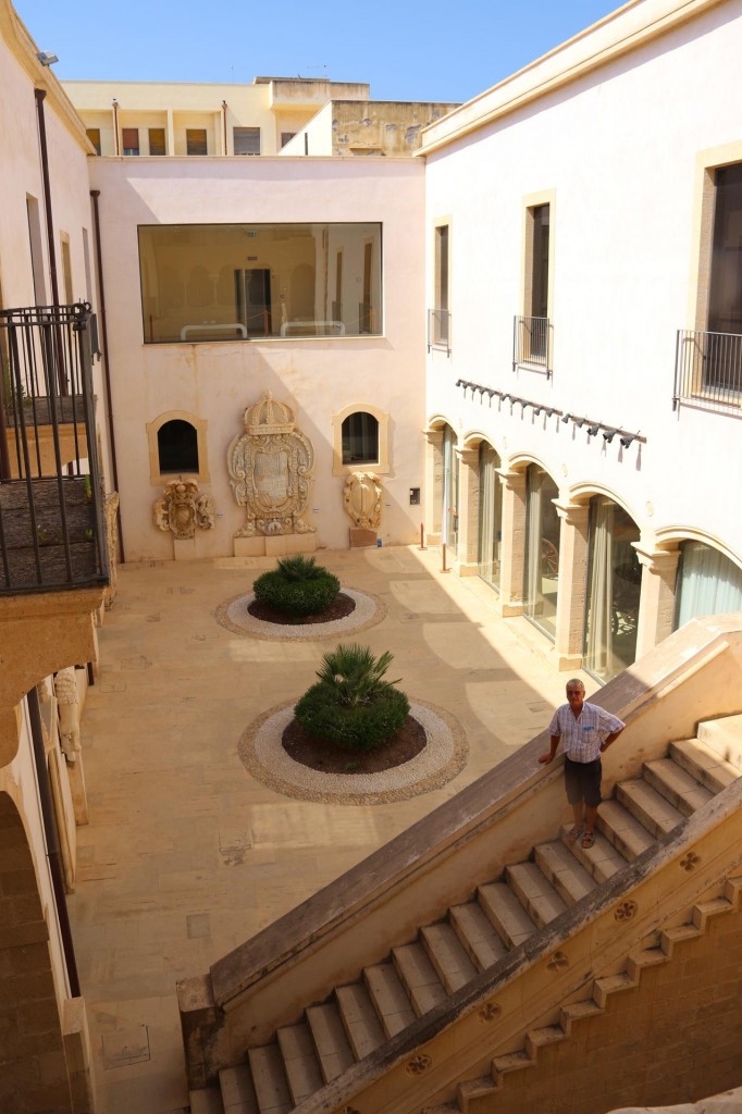 Near the entrance is the courtyard which is decorated with coats of arms