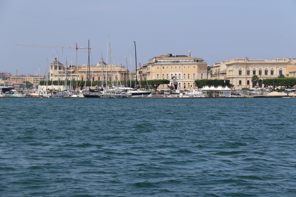 The Siracusa Marina in the distance