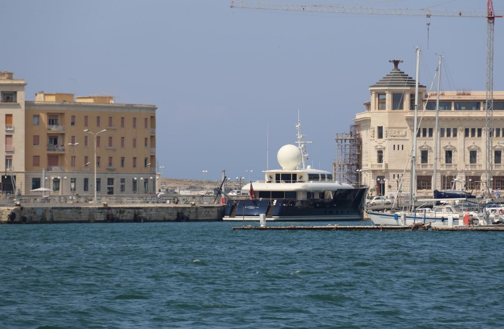 The dome on this superyacht in the harbour certainly is larger than most we have seen over the years!