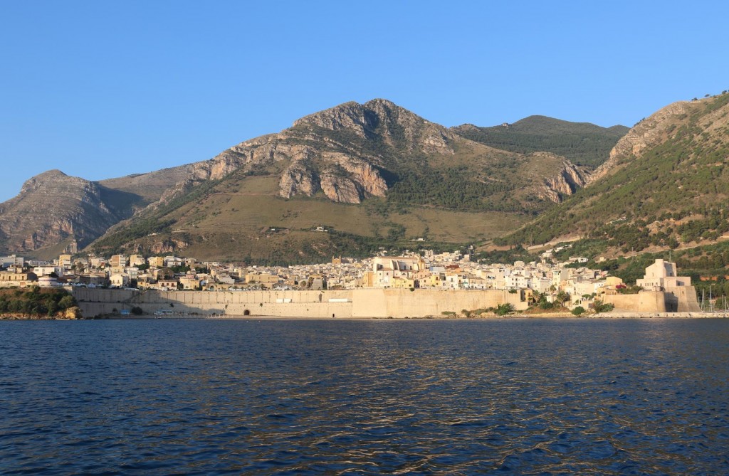 Early morning light over the castle in Castellamare del Golfo