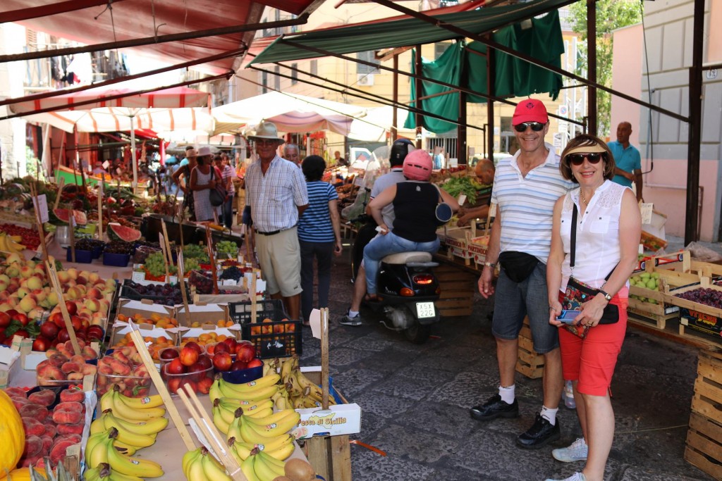 Plenty of fresh produce at the daily market in Palermo