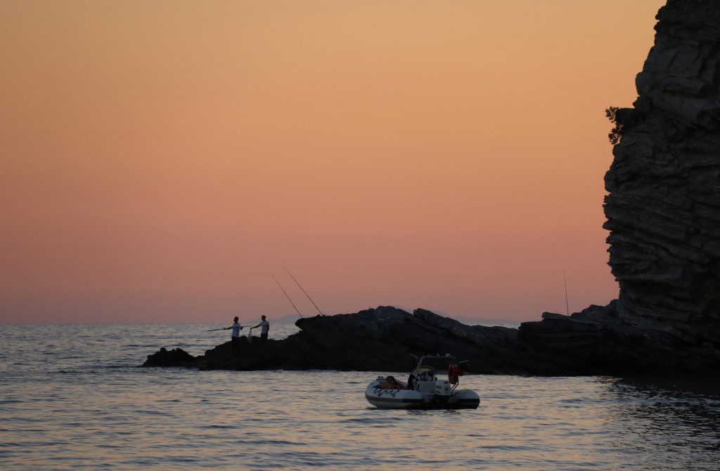 By dusk it was us and few fishermen left in Forte Rochetta