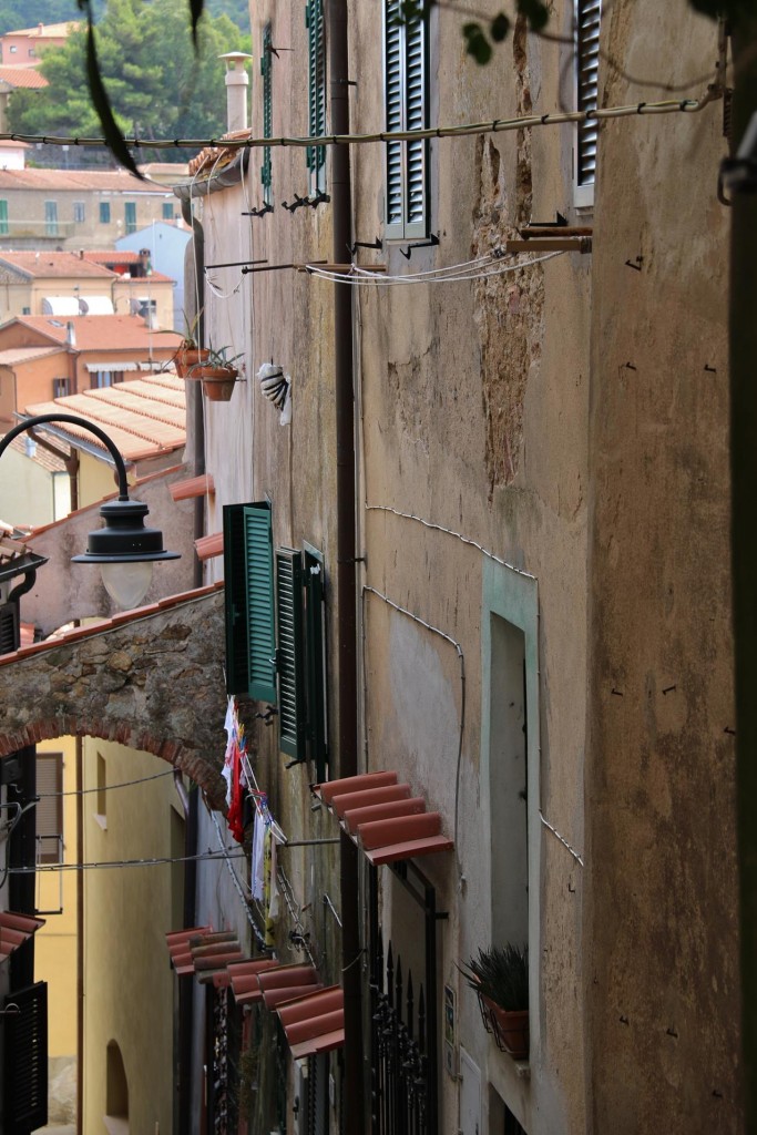 Many very narrow stairways lead to lower levels of the town