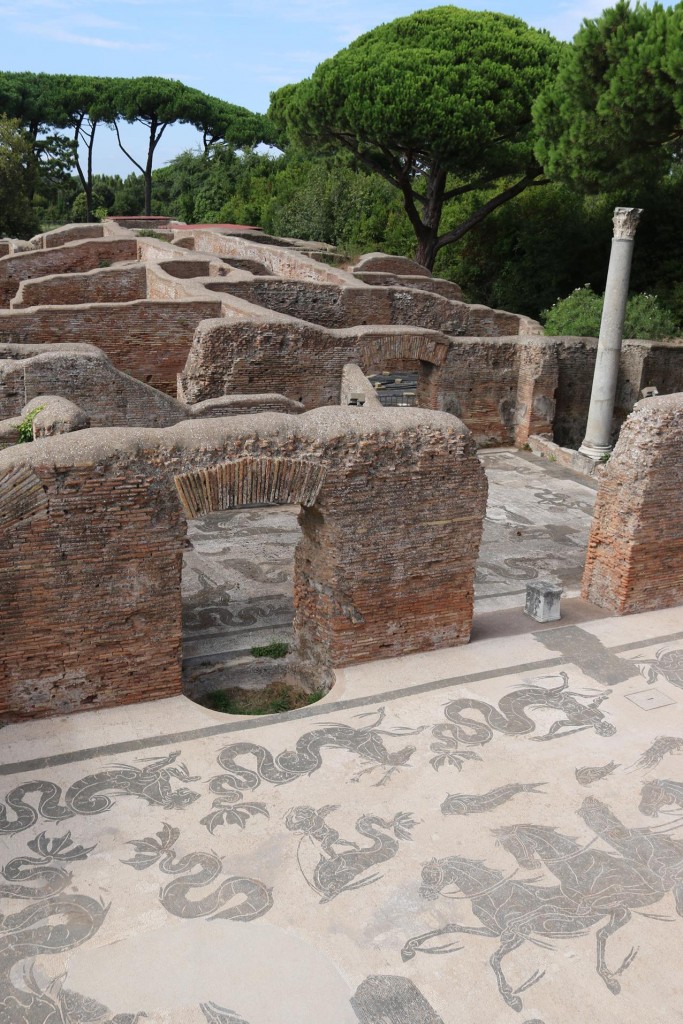 The mosaic floor decoration of the Baths of Neptune