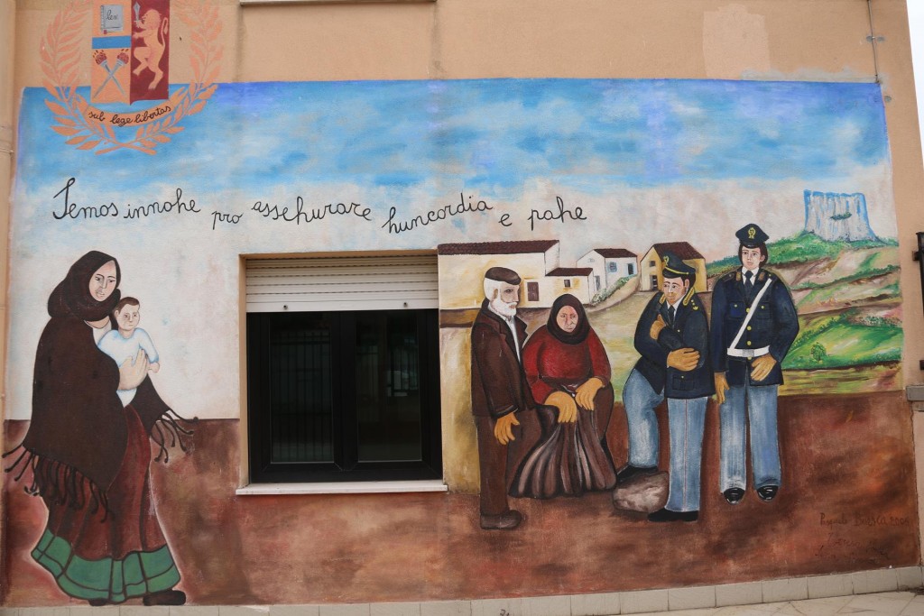 The mural at the police station at Orgosolo