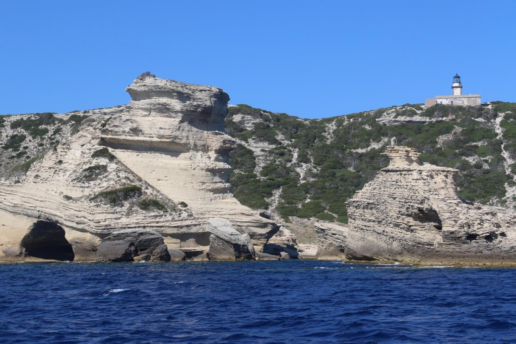 Once again we approach the windswept limestone cliffs on southern Corsica