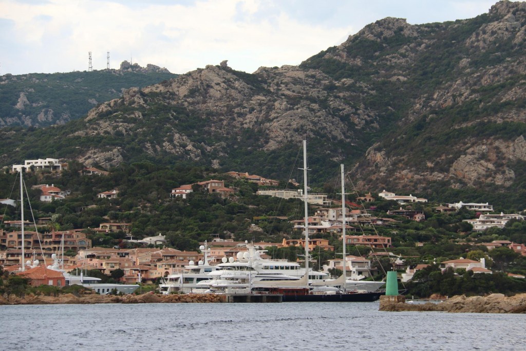 Looking back to the narrow entrance of Porto Cervo