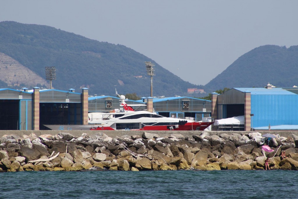 Large super yachts are built in a couple of the local large boatyards here in Viareggio