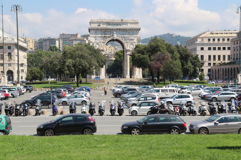 Piazza della Vittoria with the Arc of Victory in the centre of the square