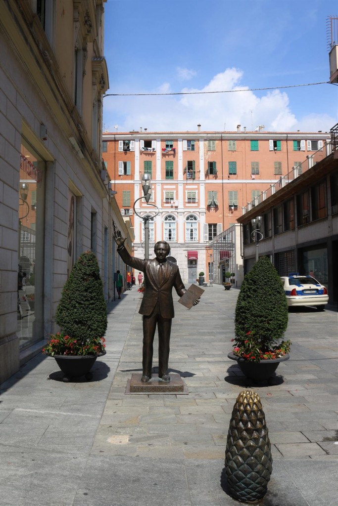 A statue of Mike Bongiorno who was one of the most famous and loved TV presenters of  Italy can be found in San Remo